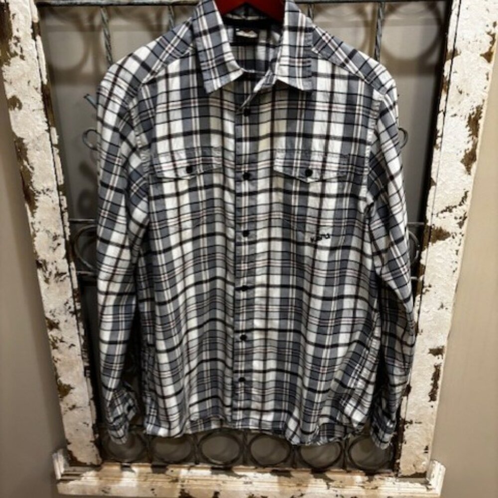 KAVU MENS L/S PLAID SHIRT-MEDIUM
